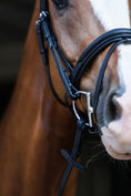 Bild in Galerie-Betrachter laden, Anatomische Softleder Trense Dublin schwarz mit silbernen Beschlägen von der Marke Ascot Reitsportartikel.