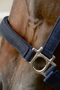 Load image into Gallery viewer, Leather halter with patent and rhinestone noseband