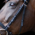 Load image into Gallery viewer, Backenstücke mit Schnalle - Ascot Reitsportschwarz mit silbernen Beschlägen1.2 cm (schmal)