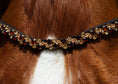 Load image into Gallery viewer, Stirnriemen Star (Nr. 1.) mit verschieden großen braunen/ goldenen Strasssteinen von der Marke Ascot Reitsportartikel.