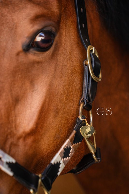 Leather halter in polo design