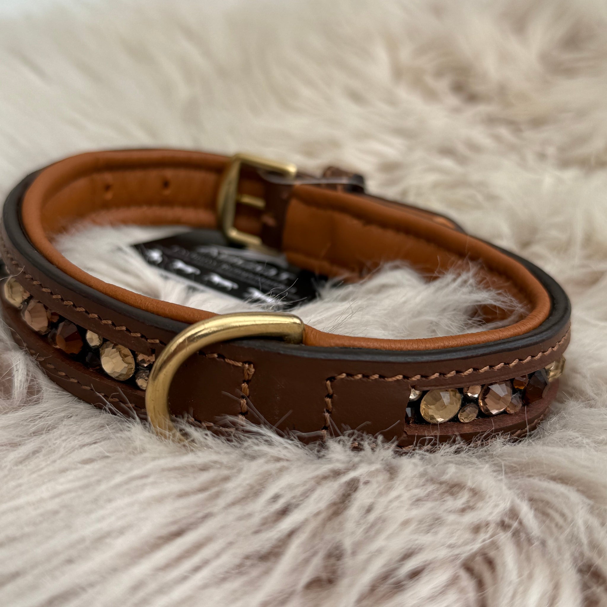 Hundehalsband Mit Nieten & Strass – Stylisches PU-Leder, Verstellbar Für Große Hunde