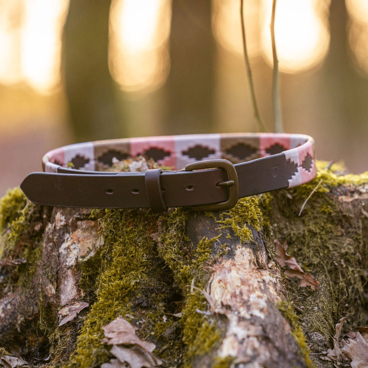 brauner Gürtel im Polo-Design