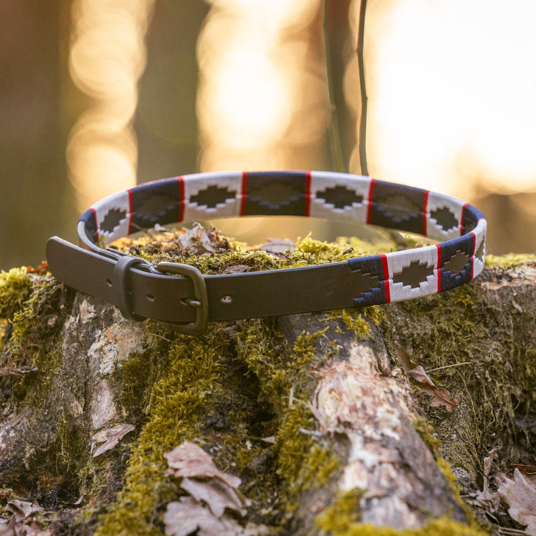 brauner Gürtel im Polo-Design