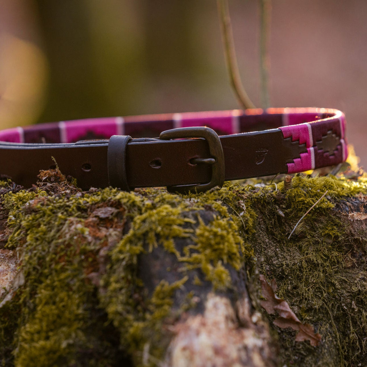 brauner Gürtel im Polo-Design