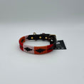 Load image into Gallery viewer, Hundehalsband im Polo-Design - Ascot Reitsport - rot/ orange/ rosa (braunes Leder)
