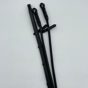 rundgenähter Lederzügel mit Stegen (schwarz)