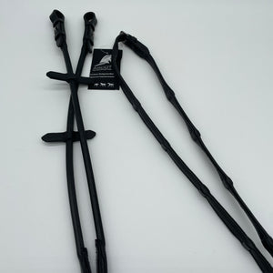 rundgenähter Softleder-Zügel mit innenliegenden Stegen (braun)