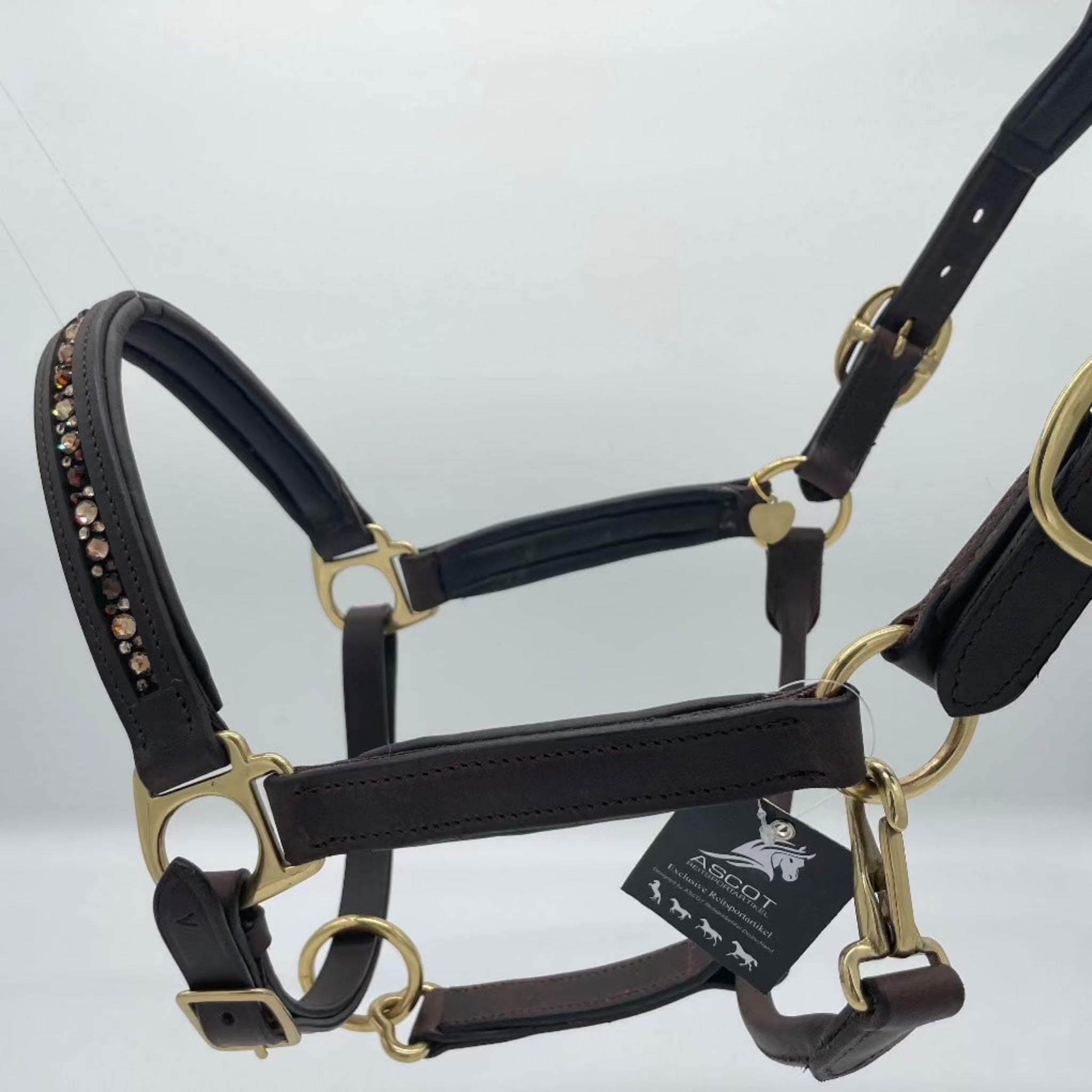 NETPROSHOP Leder Trense Mit Herz-Strass Für Shetty Ponys - Rosa