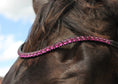 Load image into Gallery viewer, Slim - Stirnriemen Happy (Nr. 6.) - Ascot Reitsport6.5 (pinke Steine)
