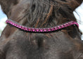 Load image into Gallery viewer, Slim - Stirnriemen Happy (Nr. 6.) - Ascot Reitsport6.5 (pinke Steine)
