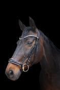 Bild in Galerie-Betrachter laden, Trense Hannover - Ascot Reitsportschwarz lack/ schwarzer Strass mit silbernen Beschlägen
